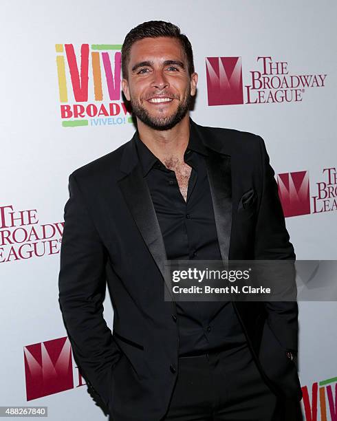 Josh Segarra poses for photographs during the post show cast party following "Gloria Estefan And Miami Sound Machine: A Benefit Concert for Viva...