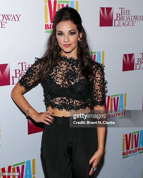 Ana Villafane poses for photographs during the post show cast party following "Gloria Estefan And Miami Sound Machine: A Benefit Concert for Viva...