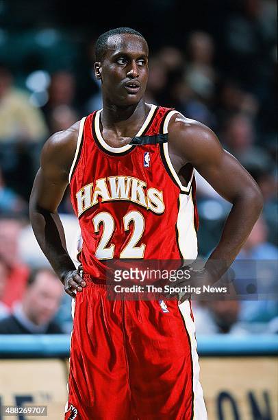 Brevin Knight of the Atlanta Hawks during the game against the Charlotte Hornets on February 8, 2001 at Charlotte Coliseum in Charlotte, North...