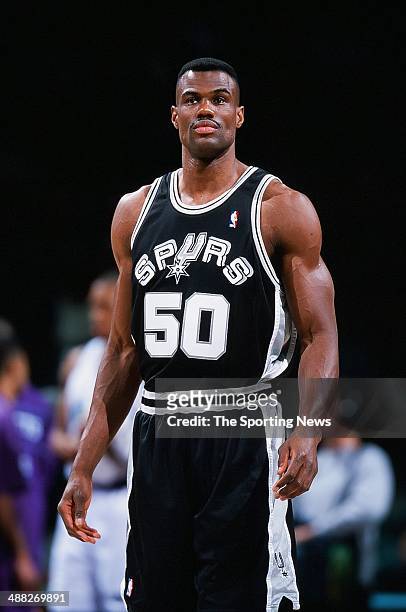 David Robinson of the San Antonio Spurs during the game against the Charlotte Hornets on December 23, 2000 at Charlotte Coliseum in Charlotte, North...