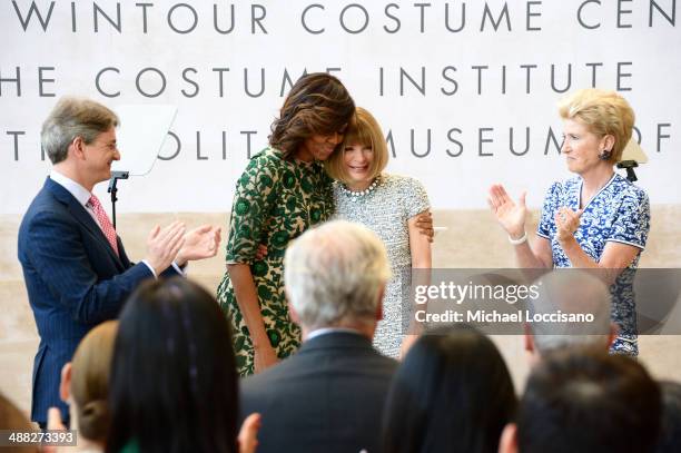 Metropolitan Museum of Art Director Thomas P. Campbell, First Lady of the United States Michelle Obama, Vogue Editor in Chief Anna Wintour and...