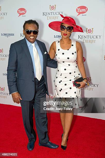 Ronald Isley and Kandy Johnson Isley attends the 140th Kentucky Derby at Churchill Downs on May 3, 2014 in Louisville, Kentucky.