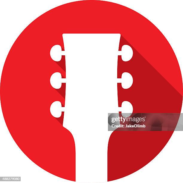 guitar head icon silhouette - rock music icon stock illustrations