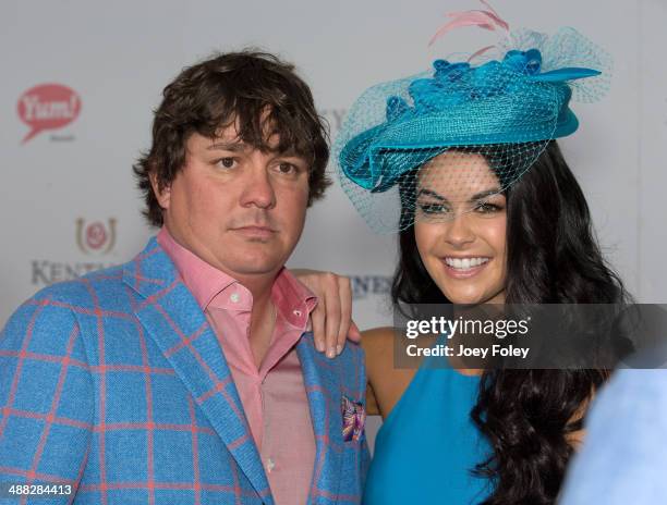 Jason Dufner and Amanda Boyd attends the 140th Kentucky Derby at Churchill Downs on May 3, 2014 in Louisville, Kentucky.