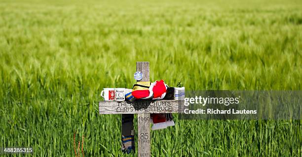 Messines, Belgium - May 1 - The scene of the famous Christmas Truce of 1914 where commonwealth and German soldiers stopped fighting to celebrate...