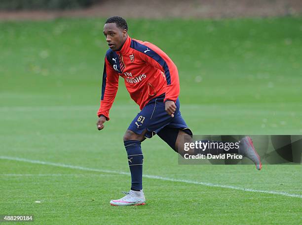 Kaylen Hinds of Arsenal during the U19 training session at London Colney on September 15, 2015 in St Albans, England.