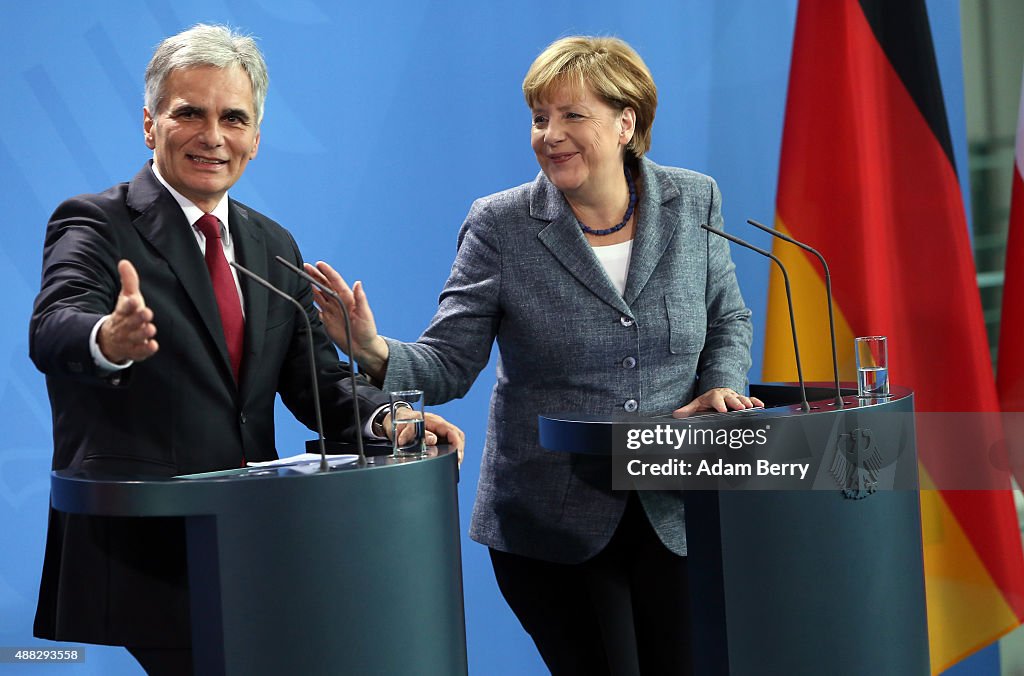 Merkel And Feymann Discuss Migrants Crisis