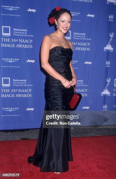 Actress Marisa Ramirez attends the 33rd Annual NAACP Image Awards on February 23, 2002 at Universal Amphitheatre in Universal City, California.