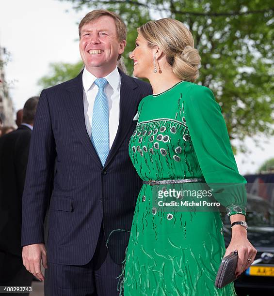 King Willem-Alexander of The Netherlands and Queen Maxima of The Netherlands arrive for the Freedom Concert on May 5, 2014 in Amsterdam, Netherlands....