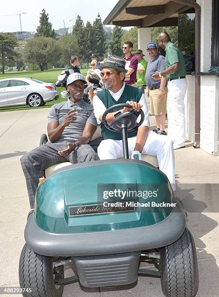 Actors Don Cheadle and George Lopez speaks attend the 7th annual George Lopez Celebrity Golf Classic presented by Sabra Salsa at Lakeside Golf Club...