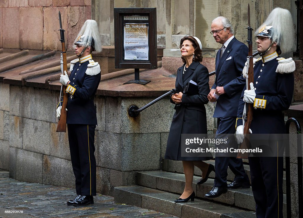 Swedish Royal Family Attend A Service in Connection With The Opening of The Parliamentary Session