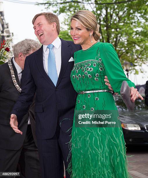 King Willem-Alexander of The Netherlands and Queen Maxima of The Netherlands arrive for the Freedom concert on May 5, 2014 in Amsterdam, Netherlands....