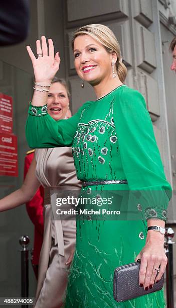 Queen Maxima of The Netherlands arrives for the Freedom concert on May 5, 2014 in Amsterdam, Netherlands. Queen Maxima wears the exact same dress...