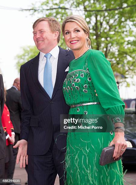 King Willem-Alexander of The Netherlands and Queen Maxima of The Netherlands arrive for the Freedom concert on May 5, 2014 in Amsterdam, Netherlands....