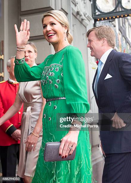 King Willem-Alexander of The Netherlands and Queen Maxima of The Netherlands arrive for the Freedom concert on May 5, 2014 in Amsterdam, Netherlands....