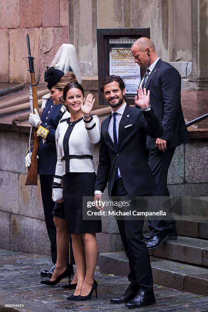 Swedish Royal Family Attend A Service in Connection With The Opening of The Parliamentary Session