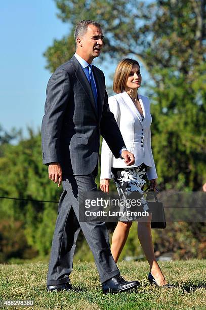 King Felipe VI and Queen Letizia Of Spain appear at George Washington's Mount Vernon on September 15, 2015 in Mount Vernon, Virginia.