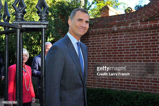 King Felipe VI Of Spain appear at George Washington's Mount Vernon on September 15, 2015 in Mount Vernon, Virginia.