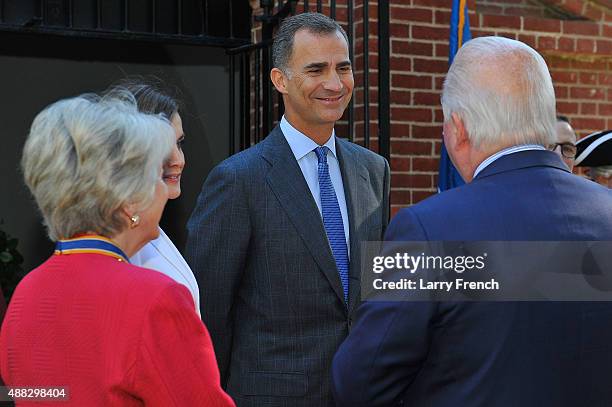 Barbara Lucas, Regent, Mt Vernon Ladies Association , Queen Letizia , King Felipe VI Of Spain and Curt Viebranz, President, Mt. Vernon appear at...