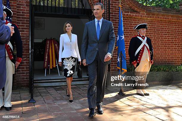 King Felipe VI and Queen Letizia Of Spain appear at George Washington's Mount Vernon on September 15, 2015 in Mount Vernon, Virginia.