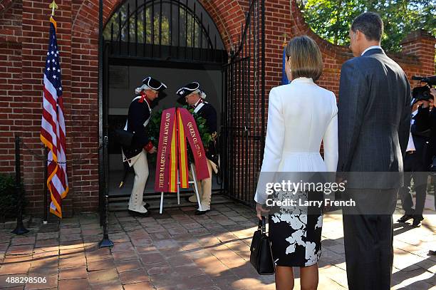 King Felipe VI and Queen Letizia Of Spain appear at George Washington's Mount Vernon on September 15, 2015 in Mount Vernon, Virginia.