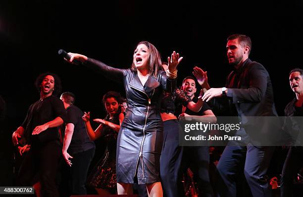 Gloria Estefan And Miami Sound Machine A Benefit Concert for Viva Broadway at Minskoff Theatre on September 14, 2015 in New York City.