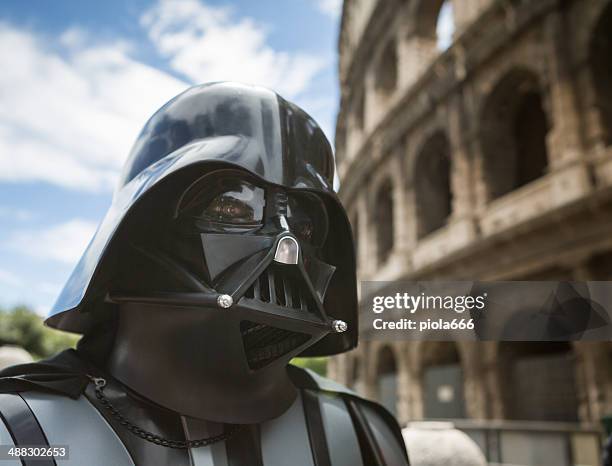 star wars day 2014 in rome - darth vader stock pictures, royalty-free photos & images