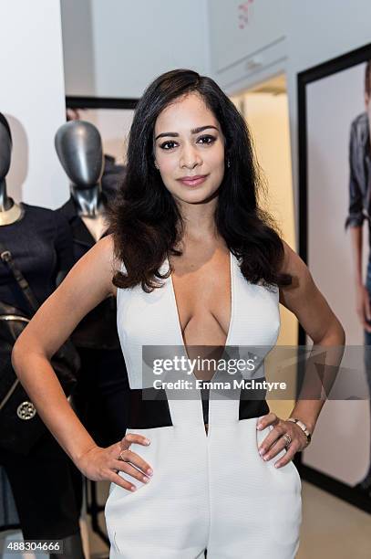 Actress Devika Bhise from 'The Man Who Knew Infinity' attends the Guess Portrait Studio on September 15, 2015 in Toronto, Canada.