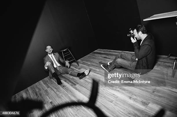 Actor Shia LaBoeuf of 'Man Down' poses for a portrait with Jeff Vespa in the Guess Portrait Studio on September 15, 2015 in Toronto, Canada.