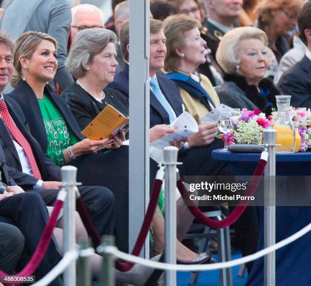 Queen Maxima of The Netherlands , King Willem-Alexander of The Netherlands and Princess Beatrix of The Netherlands attend the Freedom Concert on May...