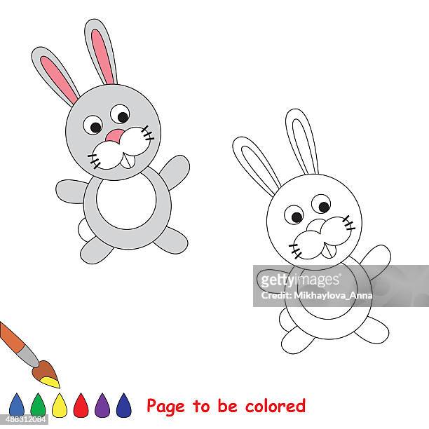  Conejo De Dibujos Animados De Color Gris Ilustración de stock