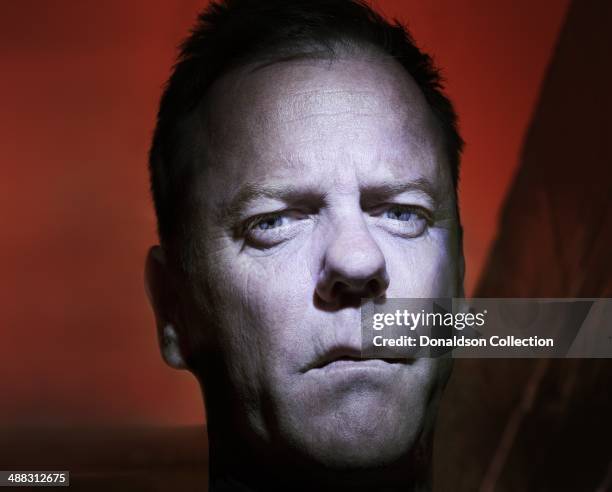 Actor Kiefer Sutherland poses for a portrait session on March 20, 2012 in Los Angeles, California.