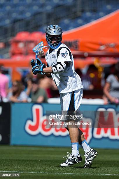 Peter Baum of the Ohio Machine in action against the Denver Outlaws at Sports Authority Field at Mile High on May 4, 2014 in Denver, Colorado. The...