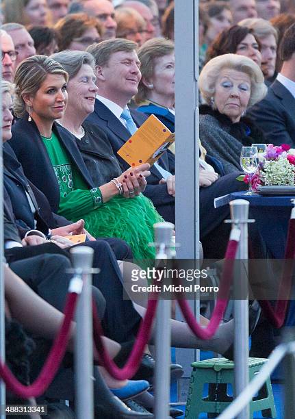 Queen Maxima of The Netherlands , King Willem-Alexander of The Netherlands and Princess Beatrix of The Netherlands attend the Freedom Concert on May...
