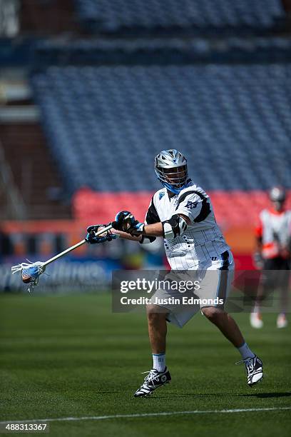 Greg Bice of the Ohio Machine in action against the Denver Outlaws at Sports Authority Field at Mile High on May 4, 2014 in Denver, Colorado. The...