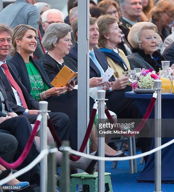 Queen Maxima of The Netherlands , King Willem-Alexander of The Netherlands, and Princess Beatrix of The Netherlands attend the Freedom Concert on May...