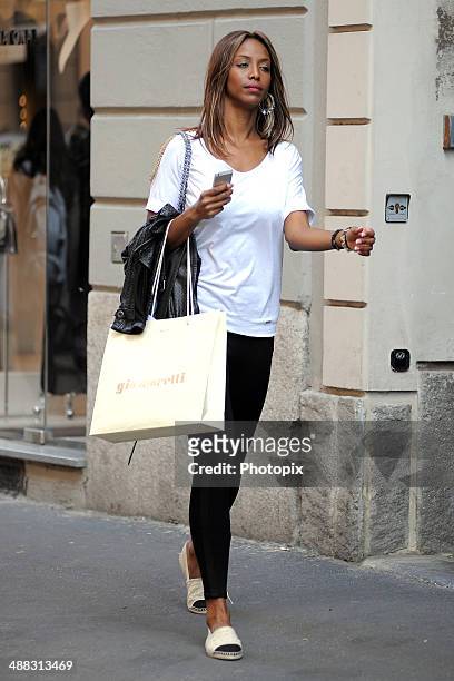 Ainett Stephens is seen on May 5, 2014 in Milan, Italy.