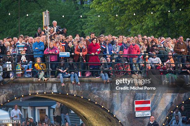 Crowds attend the Freedom Concert on May 5, 2014 in Amsterdam, Netherlands.