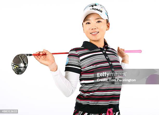 Player Chie Arimura of Japan poses for a portrait prior to the start of the North Texas LPGA Shootout Presented by JTBC at the Las Colinas Country...
