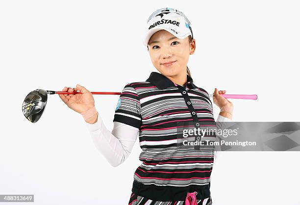 Player Chie Arimura of Japan poses for a portrait prior to the start of the North Texas LPGA Shootout Presented by JTBC at the Las Colinas Country...