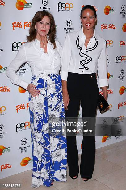 Paquita Torres and Estefania Luyk attend Folli Follie Excelence Awards 2014 on May 5, 2014 in Madrid, Spain.