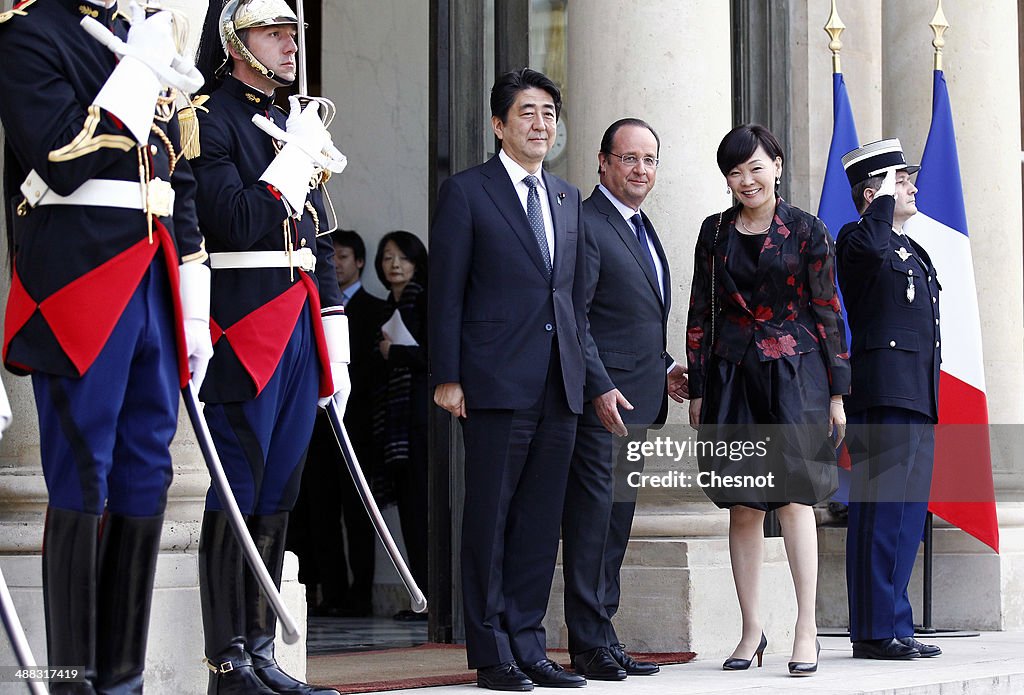 State Diner At Elysee Palace In Honor Of Japanse Prime Minister Shinzo Abe