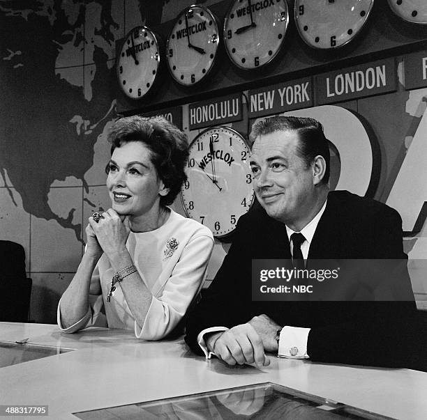 Air date -- Pictured: Maureen O'Sullivan, Hugh Downs on March 4, 1964 --