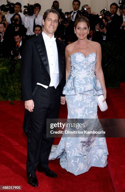 Eric Zinterhofer and Aerin Lauder attend the "Charles James: Beyond Fashion" Costume Institute Gala at the Metropolitan Museum of Art on May 5, 2014...