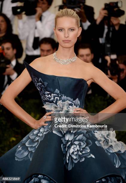 Model Karolina Kurkova attends the "Charles James: Beyond Fashion" Costume Institute Gala at the Metropolitan Museum of Art on May 5, 2014 in New...