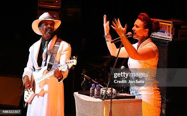 Larry Graham and Ashling Biscuit-Cole perform at Billboard Live on May 5, 2014 in Tokyo, Japan.