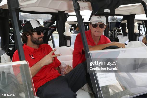 Brody Jenner and Bruce Jenner attend the 3rd Annual Hank Baskett Classic Golf Tournament at Trump National Golf Club on May 5, 2014 in Rancho Palos...