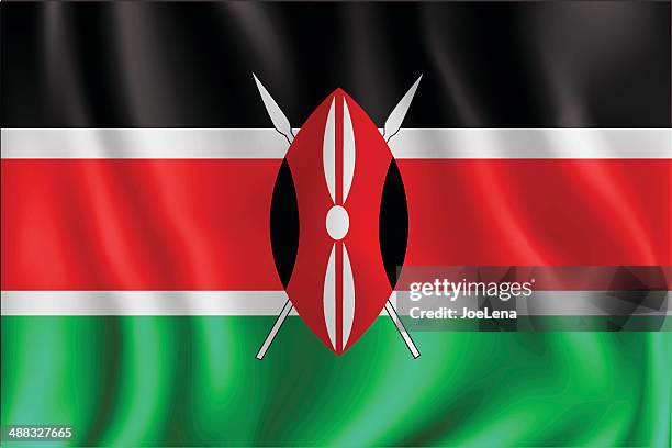 illustrations, cliparts, dessins animés et icônes de drapeau du kenya - kenya flag