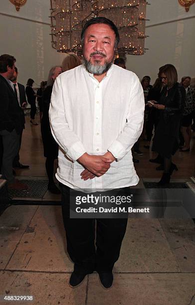 Artist Ai Weiwei attends the opening reception to celebrate the his exhibition at The Royal Academy of Arts on September 15, 2015 in London, England.