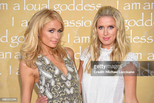 Paris Hilton and Nicky Hilton Rothschild attend Alice + Olivia By Stacey Bendet Spring 2016 during New York Fashion Week: The Shows at The Gallery,...
